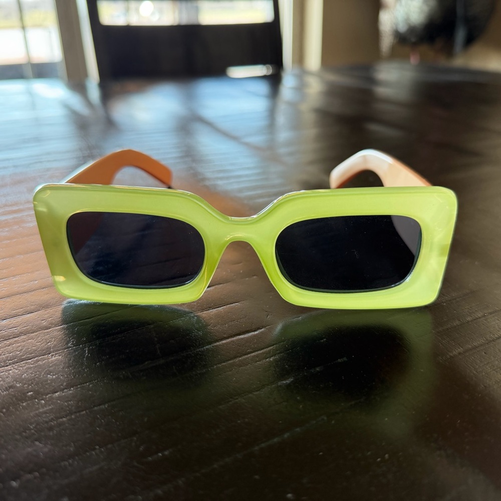 Princess Polly Lime Green Rectangular Sunglasses
